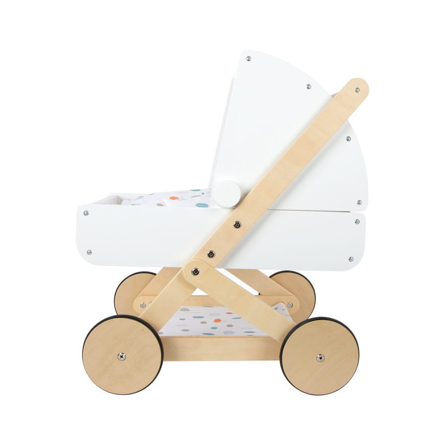 Drewniany wózek dla lalek z kocykiem / Small Foot Design