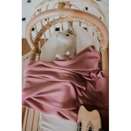 Lekki kocyk bambusowy - otulacz 80x80 cm Vintage Rose / Qbana Mama