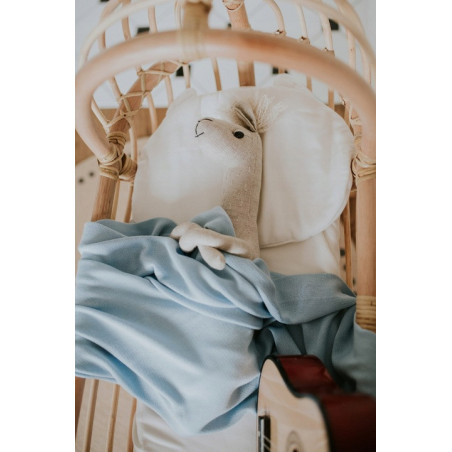 Lekki kocyk bambusowy - otulacz 80x80 cm Baby Blue / Qbana Mama