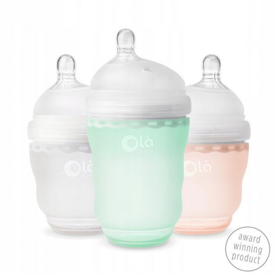 Silikonowe butelki dla niemowląt 2pak 120 ml Coral / Ola Baby
