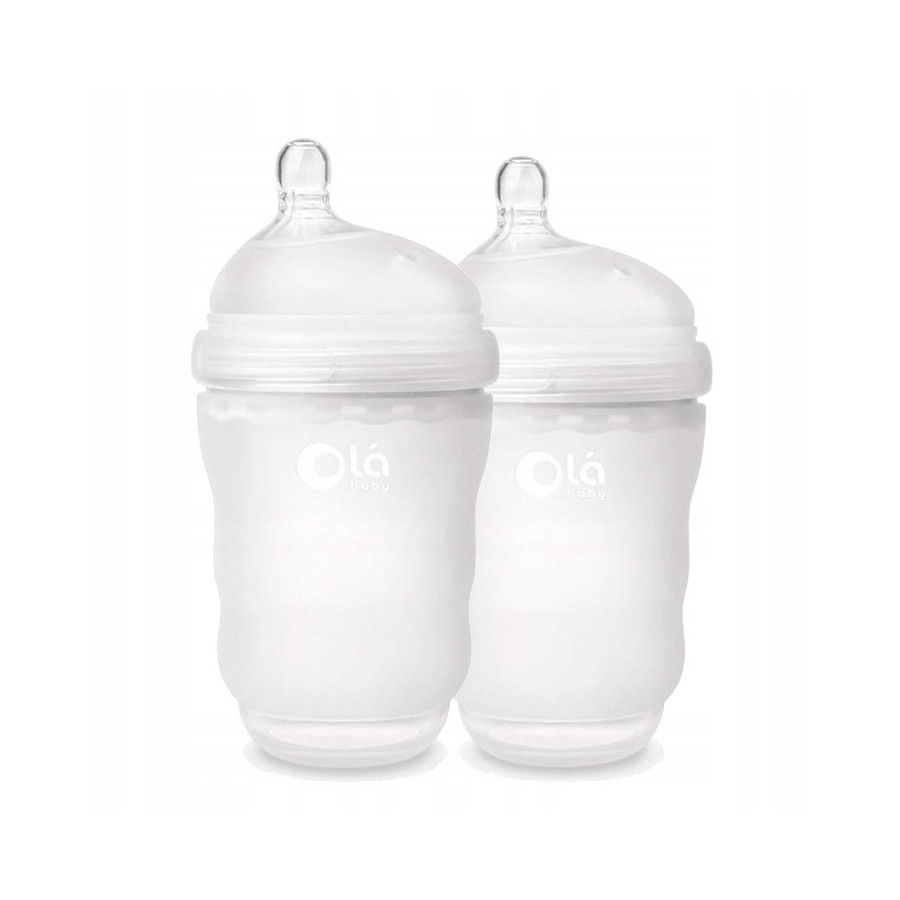 Silikonowe butelki dla niemowląt 2pak 240 ml Frost / Ola Baby