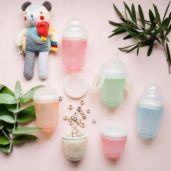 Silikonowe butelki dla niemowląt 2pak 240 ml Frost / Ola Baby