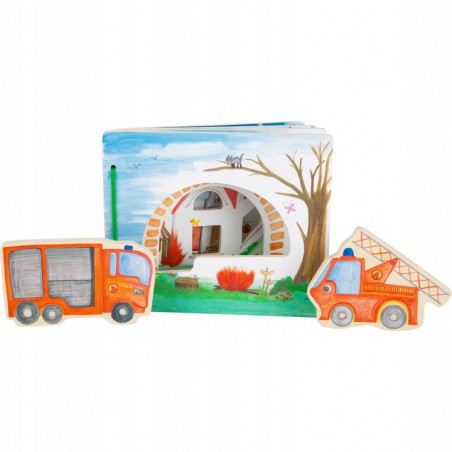 Książeczka z figurkami dla dzieci Straż pożarna / Small Foot Design