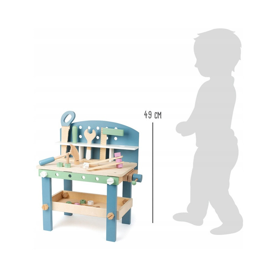 Pastelowy kompaktowy stolik warsztatowy z akcesoriami / Small Foot Design