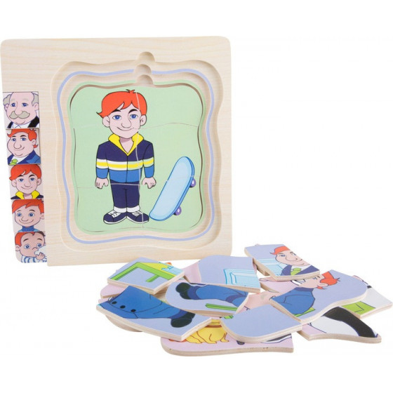 Układanka warstwowa Życie dziadka 28 el. / Small Foot Design