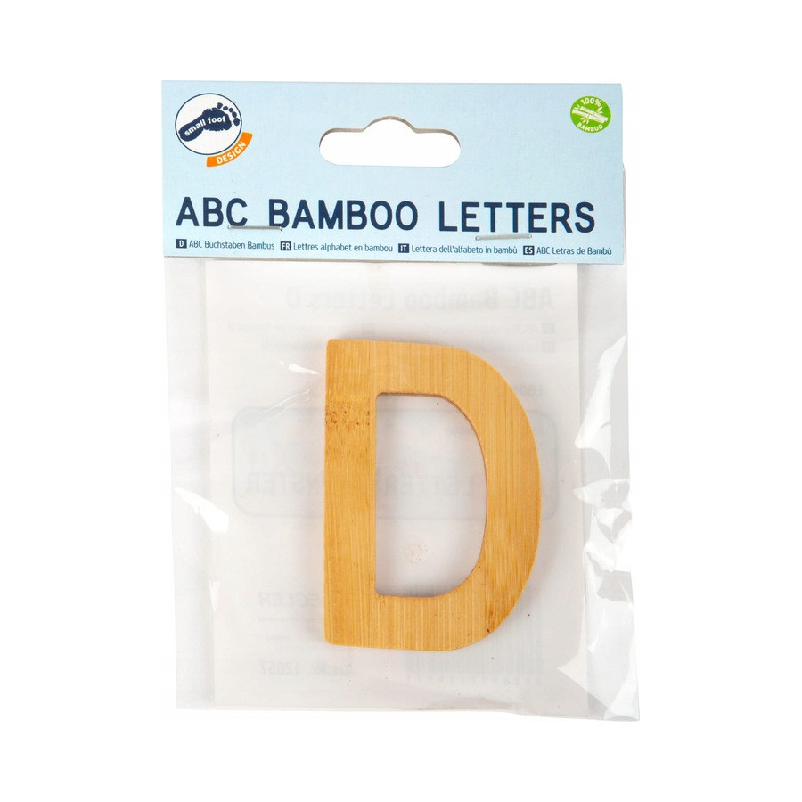 Bambusowy alfabet - literki na ścianę "D" 1 szt. / Small Foot Design