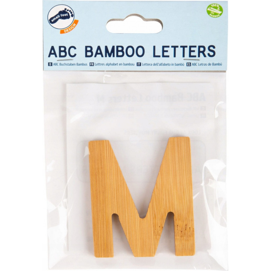 Bambusowy alfabet - literki na ścianę "M" 1 szt. / Small Foot Design
