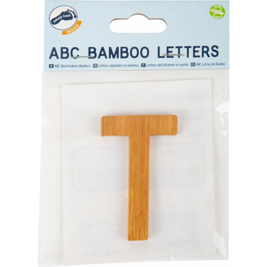 Bambusowy alfabet - literki na ścianę "T" 1 szt. / Small Foot Design