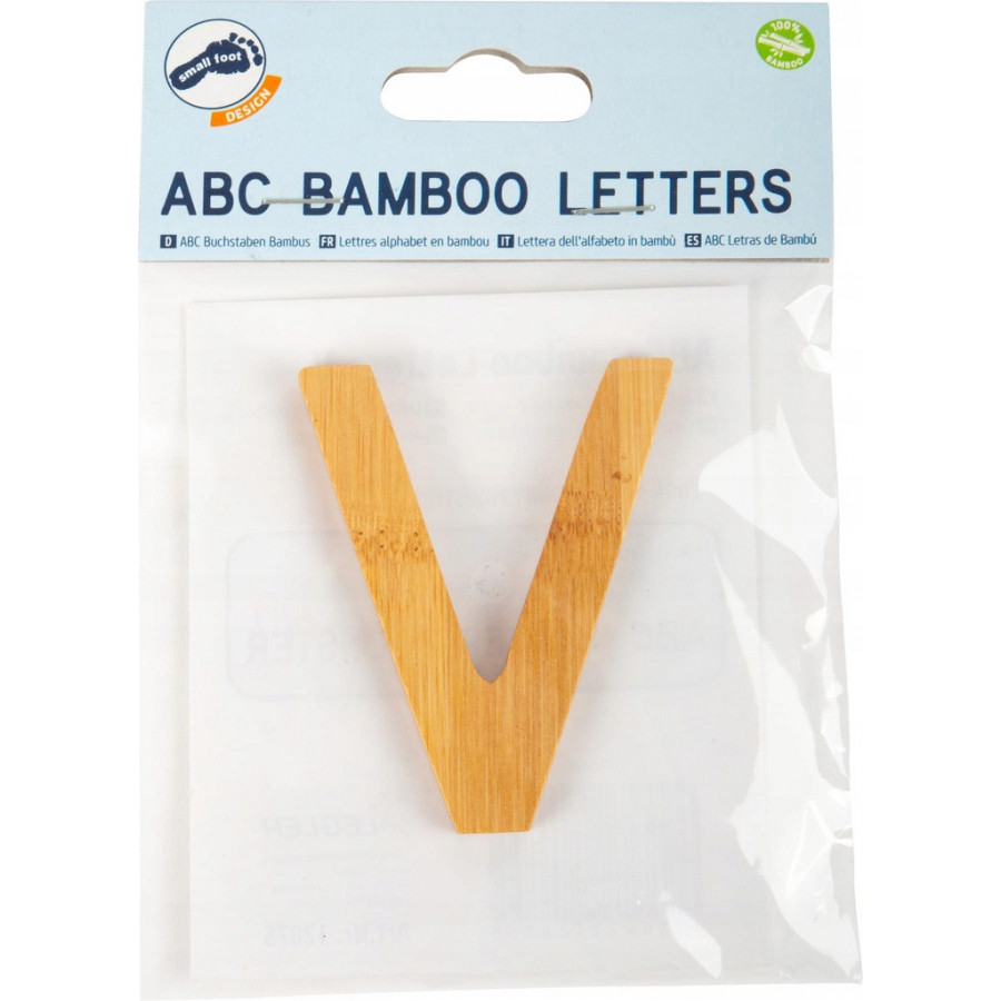 Bambusowy alfabet - literki na ścianę "V" 1 szt. / Small Foot Design