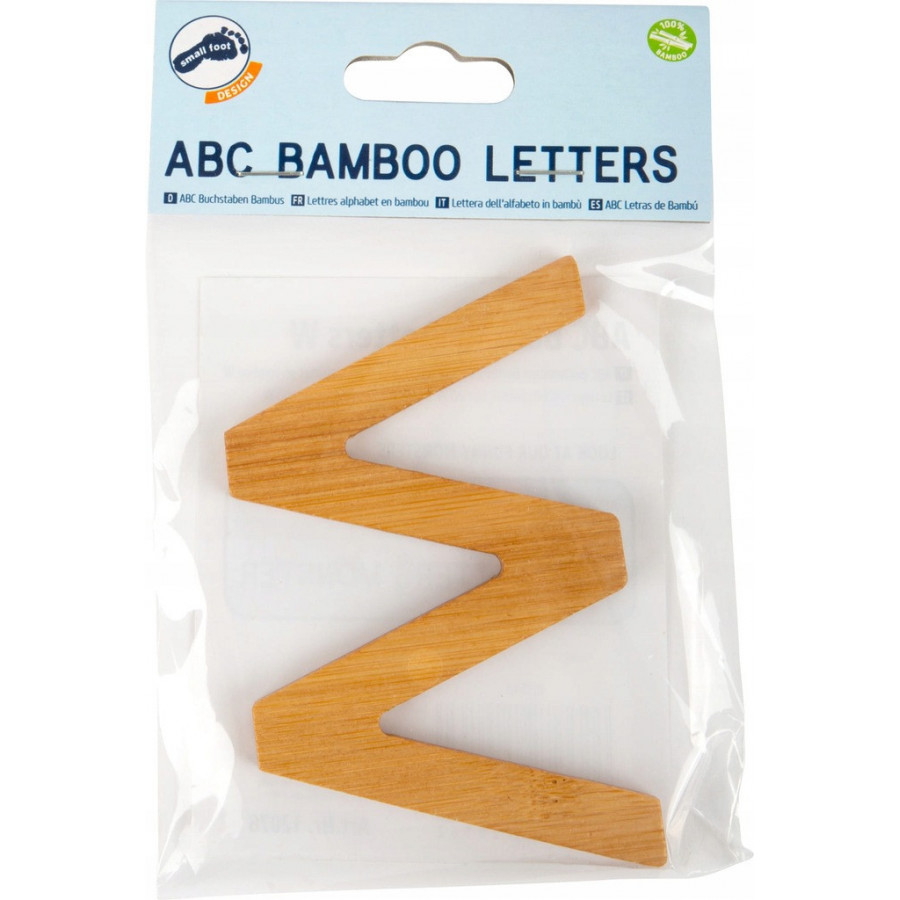Bambusowy alfabet - literki na ścianę "W" 1 szt. / Small Foot Design